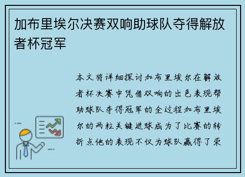 加布里埃尔决赛双响助球队夺得解放者杯冠军